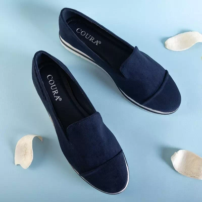 OUTLET Mocasini de dama bleumarin pe pană joasă Dardariel - Pantofi