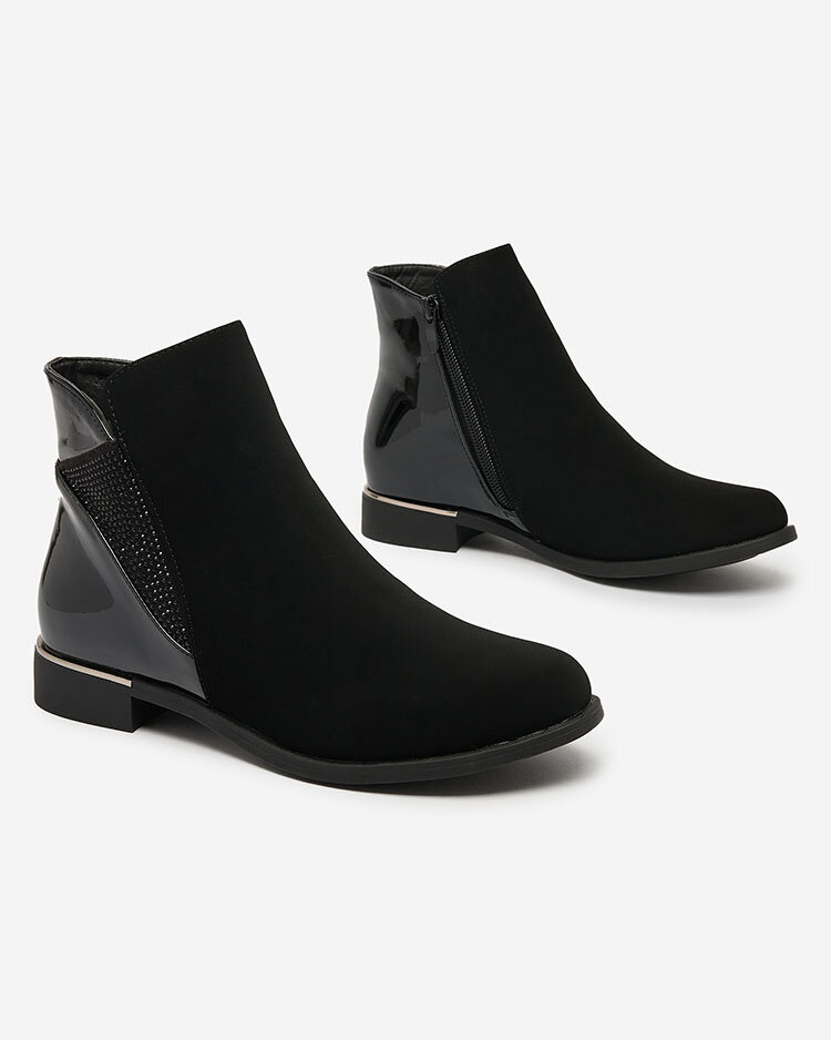 Royalfashion Cizme negre pentru femei cu zirconiu Overlissa