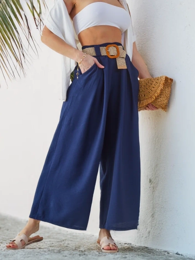 Royalfashion Pantaloni largi din viscoză pentru femei