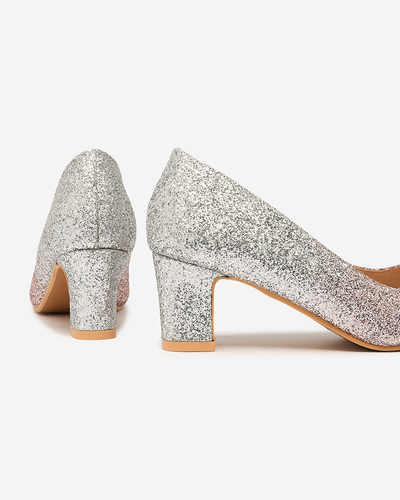Royalfashion Pantofi stiletto Yapunni de damă argintiu-roz