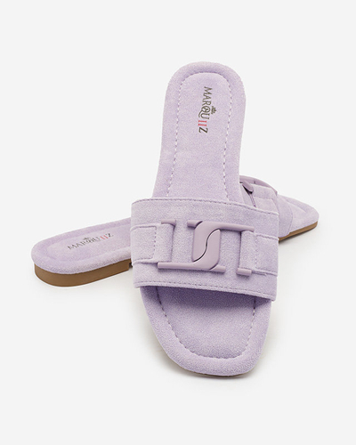 Royalfashion Șlapi de damă mov cu cataramă Rydr