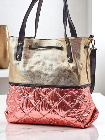 Royalfashion Geantă de mână mare pentru femei Golden Luxe Shopper