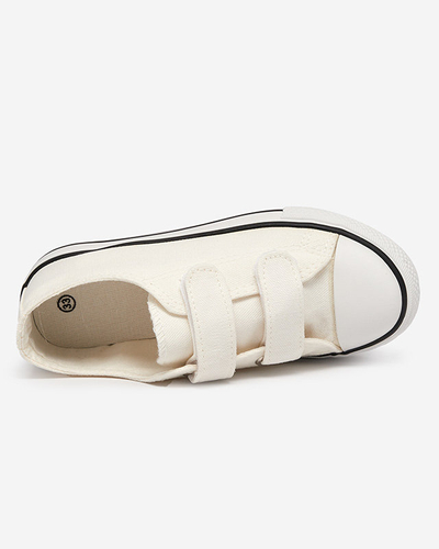 OUTLET Tenisi Bovis Velcro fete alb-ecru - Incaltaminte