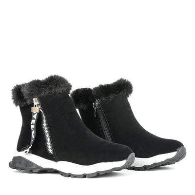 Czarne sportowe botki dziecięce Winter - Obuwie