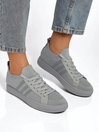 Adidași Gri Androsia – Pantofi sport stilați, plați, pentru vară și primăvară