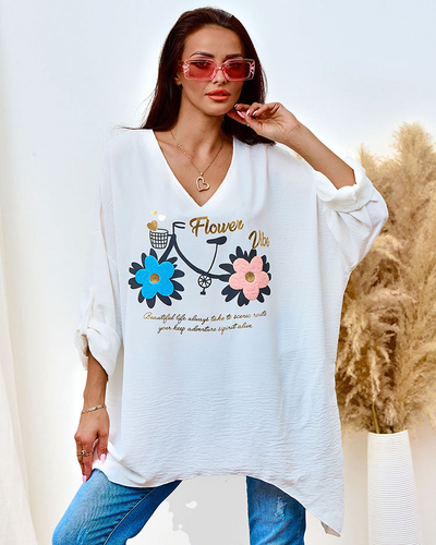 Royalfashion Bluză lungă cu imprimeu pentru femei