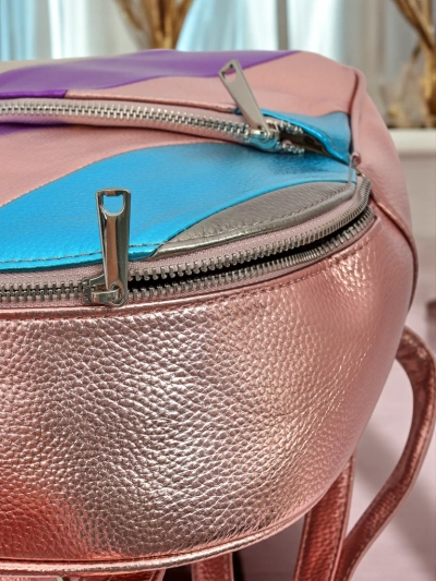 Royalfashion Rucsac de damă din piele ecologică cu dungi metalice