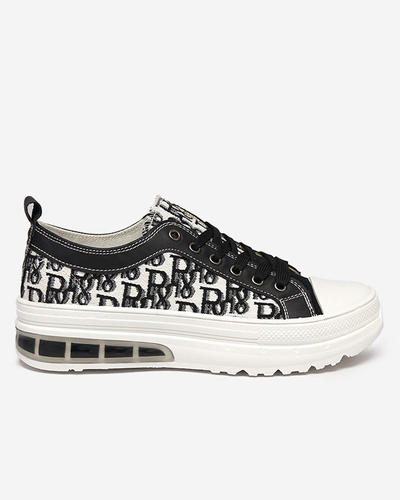 Sneakers Livia în Culoarea Alb-Negru cu Platformă