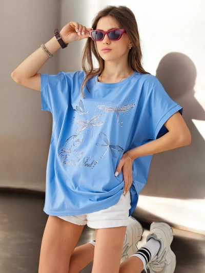 Royalfashion Tricou din bumbac pentru femei cu imprimeu