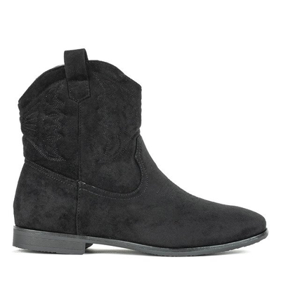 Czarne kowbojki na krytym koturnie Yuki - Obuwie