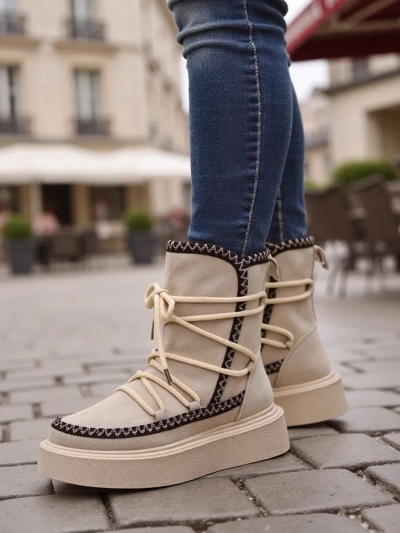 Botine de zăpadă pentru femei Royalfashion cu șireturi Stozi
