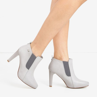 Cizme dama gri pe stiletto Loretti - Încălțăminte