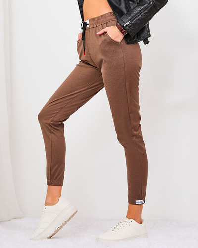 Royalfashion Pantaloni de trening cu dungi pentru femei maro