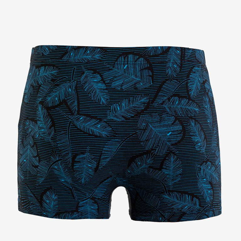 Pantaloni scurți de bărbați negri cu modele turcoaz - Lenjerie intimă