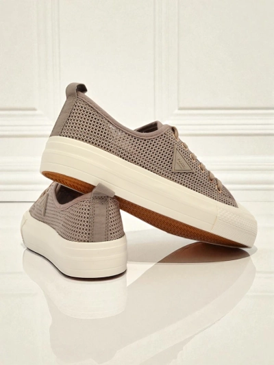 Damski sneakersy Hypatia Mesh jasny brąz na lato płaska podeszwa 3cm