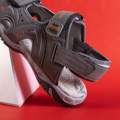 Sandale gri pentru copii cu Velcro Roser - Pantofi