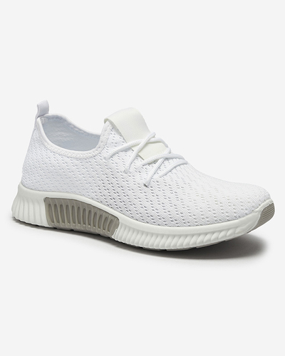 Pantofi sport alb din material textil pentru femei Vobbu- Footwear