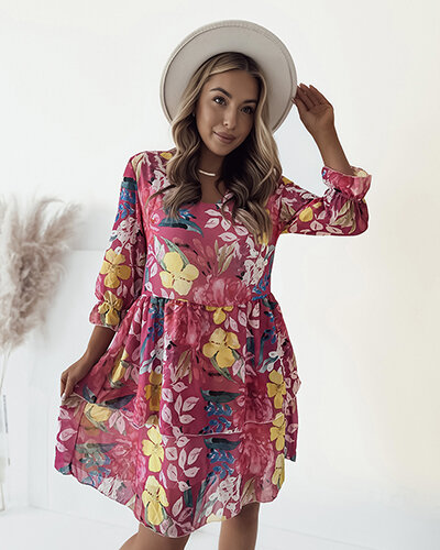 Royalfashion Rochie mini cu motive florale pentru femei