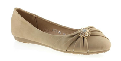 Baleriny z ozdobą w kolorze khaki Kahella - Obuwie