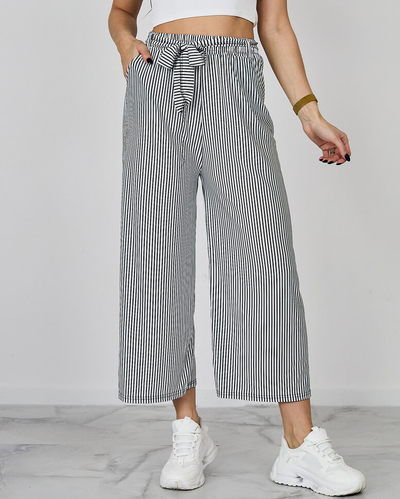Royalfashion Pantaloni largi 7/8 cu dungi pentru femei