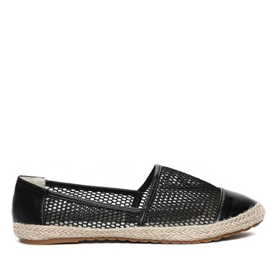 Czarne espadryle z siateczki Yonohas - Obuwie