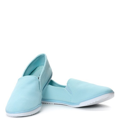 Jasnoniebieskie, tkaninowe slip on Sky- Obuwie