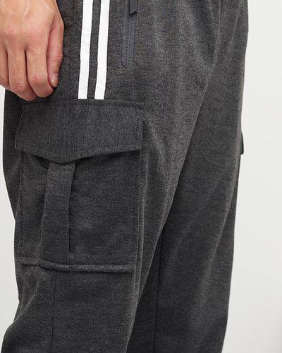 Pantaloni de trening pentru bărbați gri închis - Îmbrăcăminte