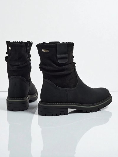 Botine înalte de damă din piele ecologică întoarsă Liora