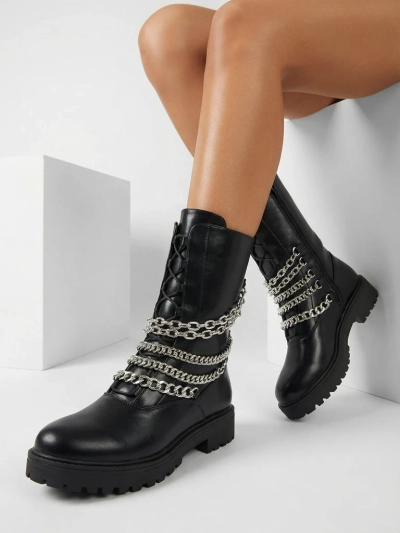 Royalfashion Cizme bagger de damă în negru Goserre