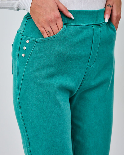 Royalfashion Treggings pentru femei în culoarea mării PLUS SIZE