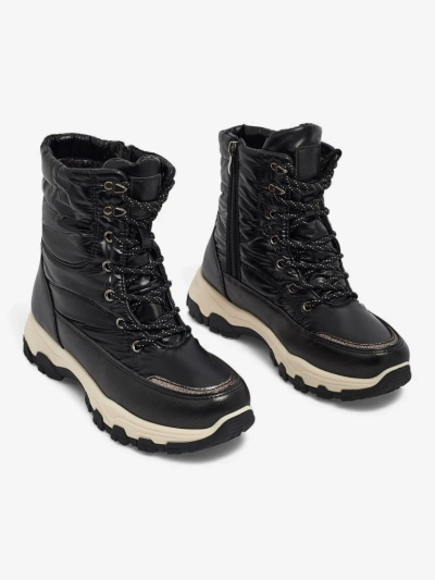 Botine Dama Athena Negre Sintetice Confortabile pentru Iarnă