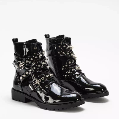 OUTLET Genti dama negre cu jeturi Amriel - Incaltaminte