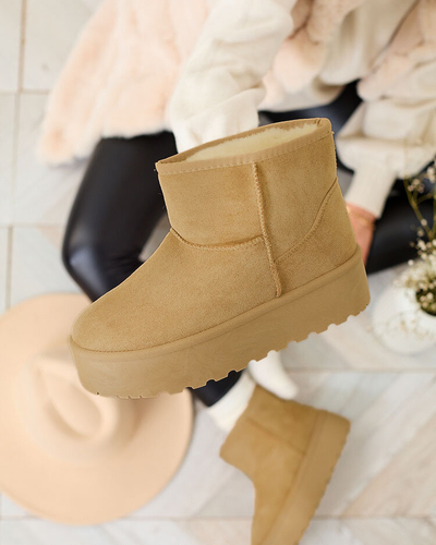 Royalfashion Cizme de zăpadă pentru femei cu platformă maro deschis a'la Setolla