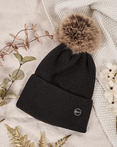 Palarie de iarna pentru femei Royalfashion cu pompon
