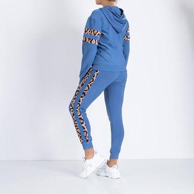 Trening pentru femei cu imprimeu leopard albastru - îmbrăcăminte