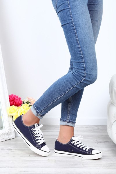 Granatowe klasyczne trampki Pola- Obuwie