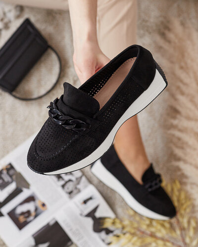 Royalfashion Mocasini de damă traforați cu lanț Isolla