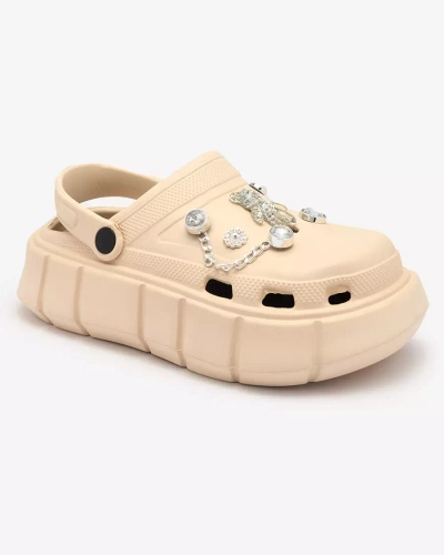 Royalfashion Șlapi de cauciuc pentru femei bej Kooranza