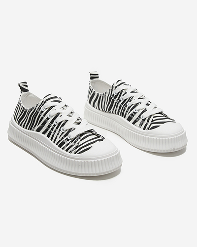 OUTLET Pantofi sport dama alb si negru, adidasi Amrica- Pantofi