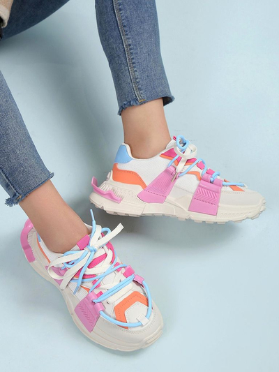 Royalfashion Sneakers de sport pentru femei cu inserții din cauciuc Bubble
