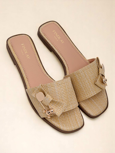 Royalfashion Papuci de paie pentru femei Sandale Aurelia