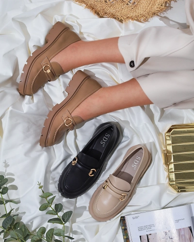 Royalfashion Mocasini pentru femei în maro deschis Desise