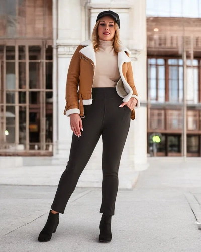 Royalfashion Pantaloni treggings izolați pentru femei PLUS SIZE