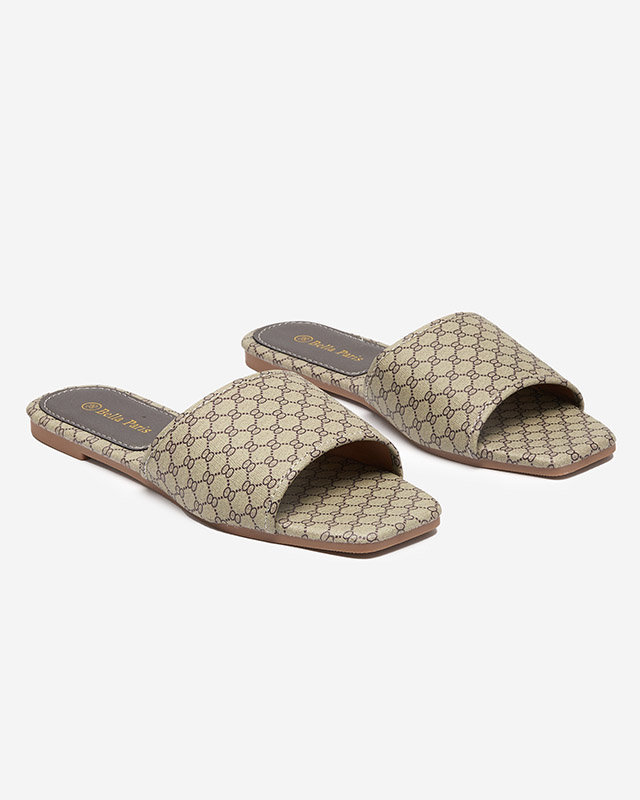 OUTLET Papuci dama kaki cu model Reverdi - Pantofi