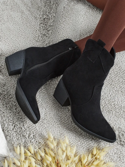 Botine cowboy de damă din piele ecologică întoarsă Armelle