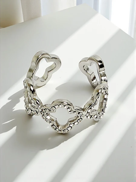 Brățară Ariadne Silverita cu cristale – argintie, model geometric glamour