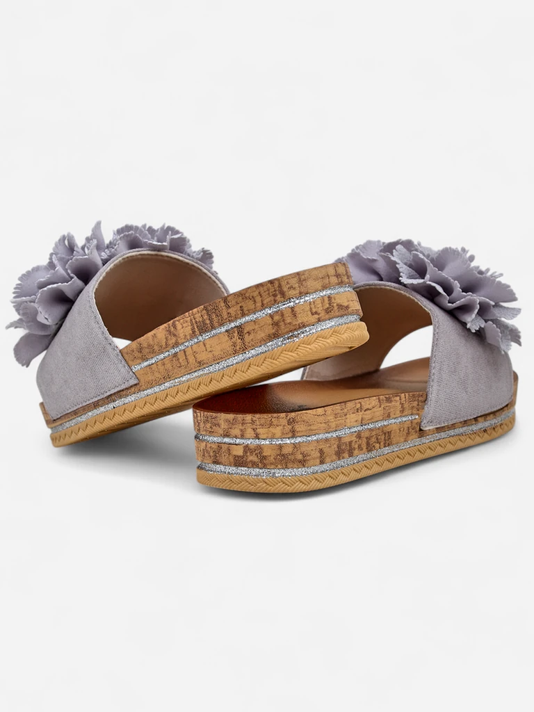 Papuci de plajă pentru femei Royalfashion cu flori Focce