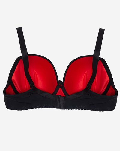Sutien push-up dama negru si rosu din dantela - Lenjerie