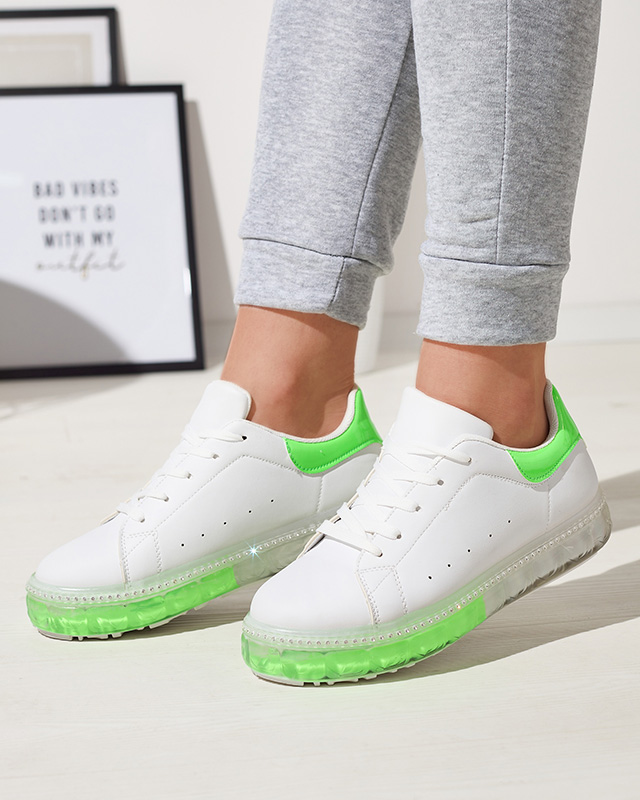 Adidași sport pentru femei de culoare alb-verde Roisels - Încălțăminte