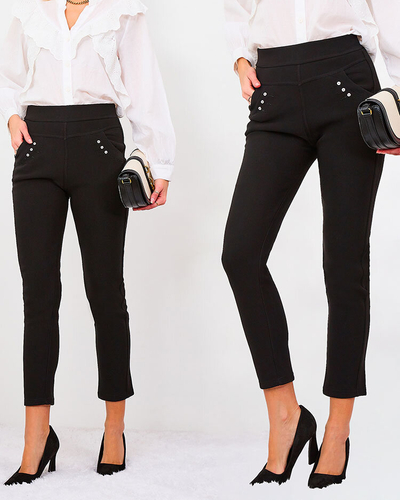 Royalfashion jambiere din piele ecologică a'la bells negru pentru femei a'la bells